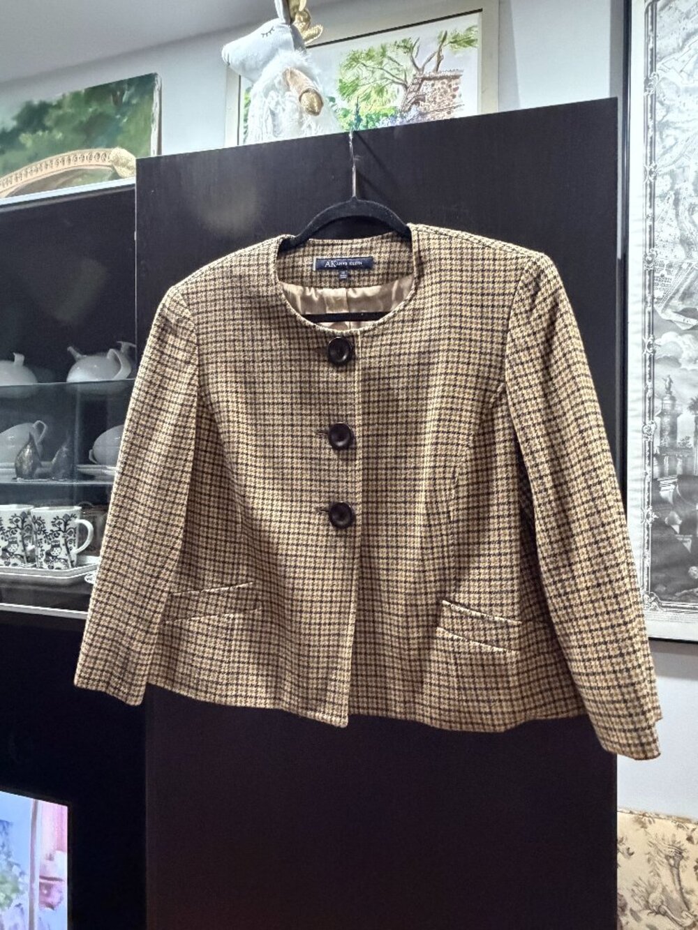 ANNE KLEIN CROPPED WOOL BLAZER